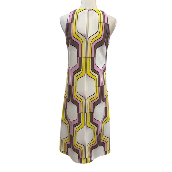 Marella 365 By Max Mara Scorza Sleeveless Geo Print Midi Dress Gold Tone Decor 4 - Picture 8 of 16